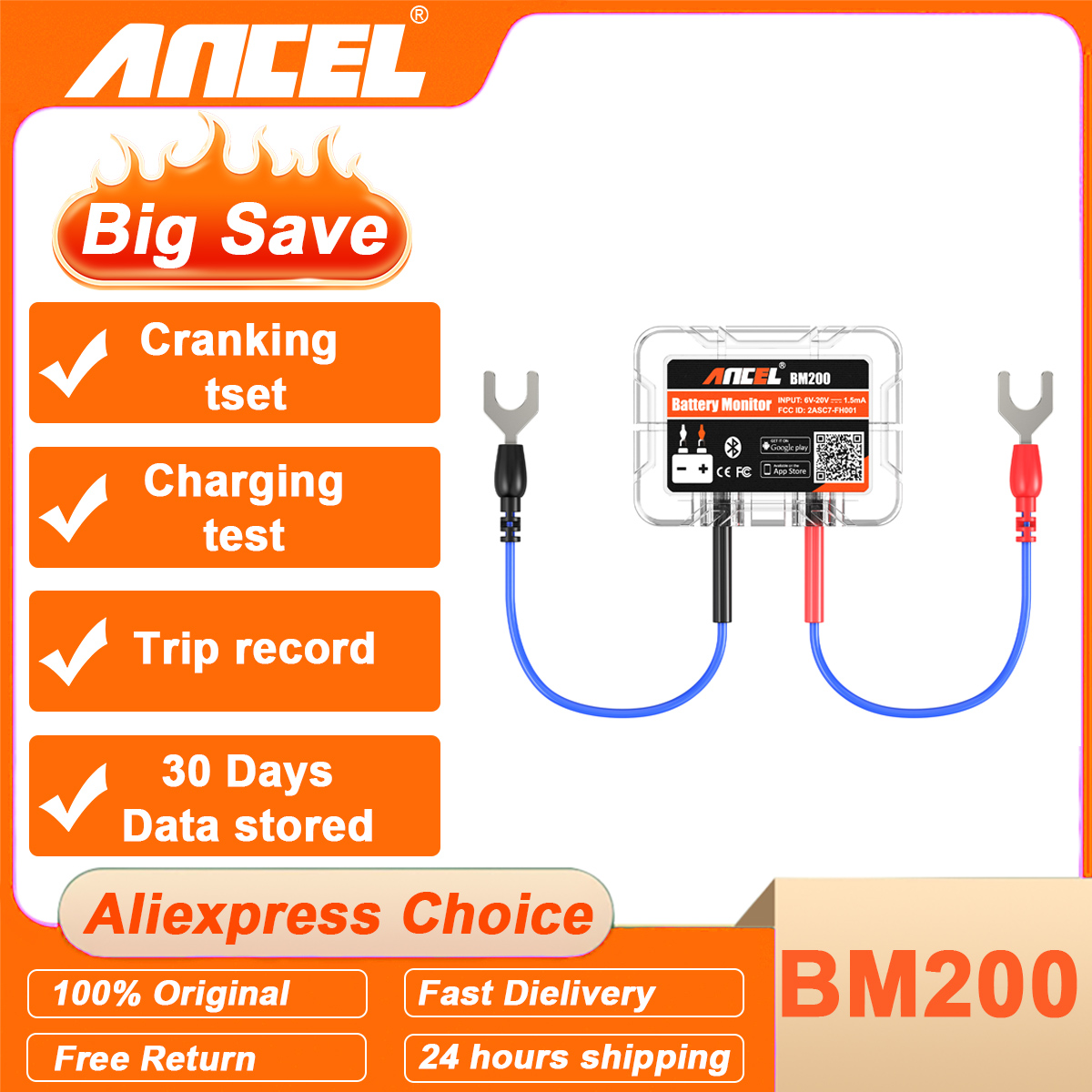 Battery Monitor Coulometer - ANCEL BM200 12V Car Battery Monitor