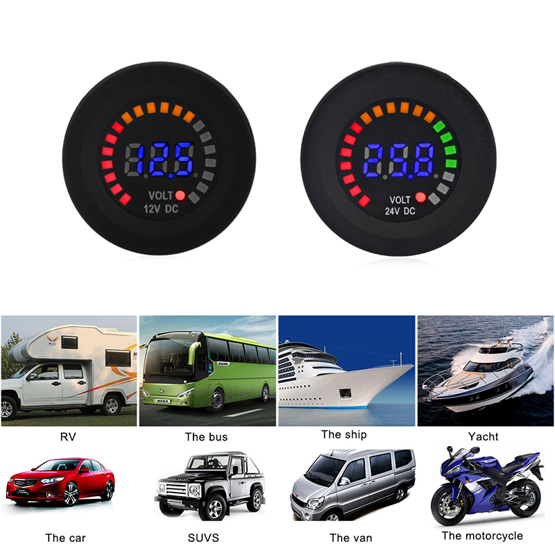 24V 12V DC Voltmeter Color LED - Battery Monitor Coulometer 리뷰 및 가격