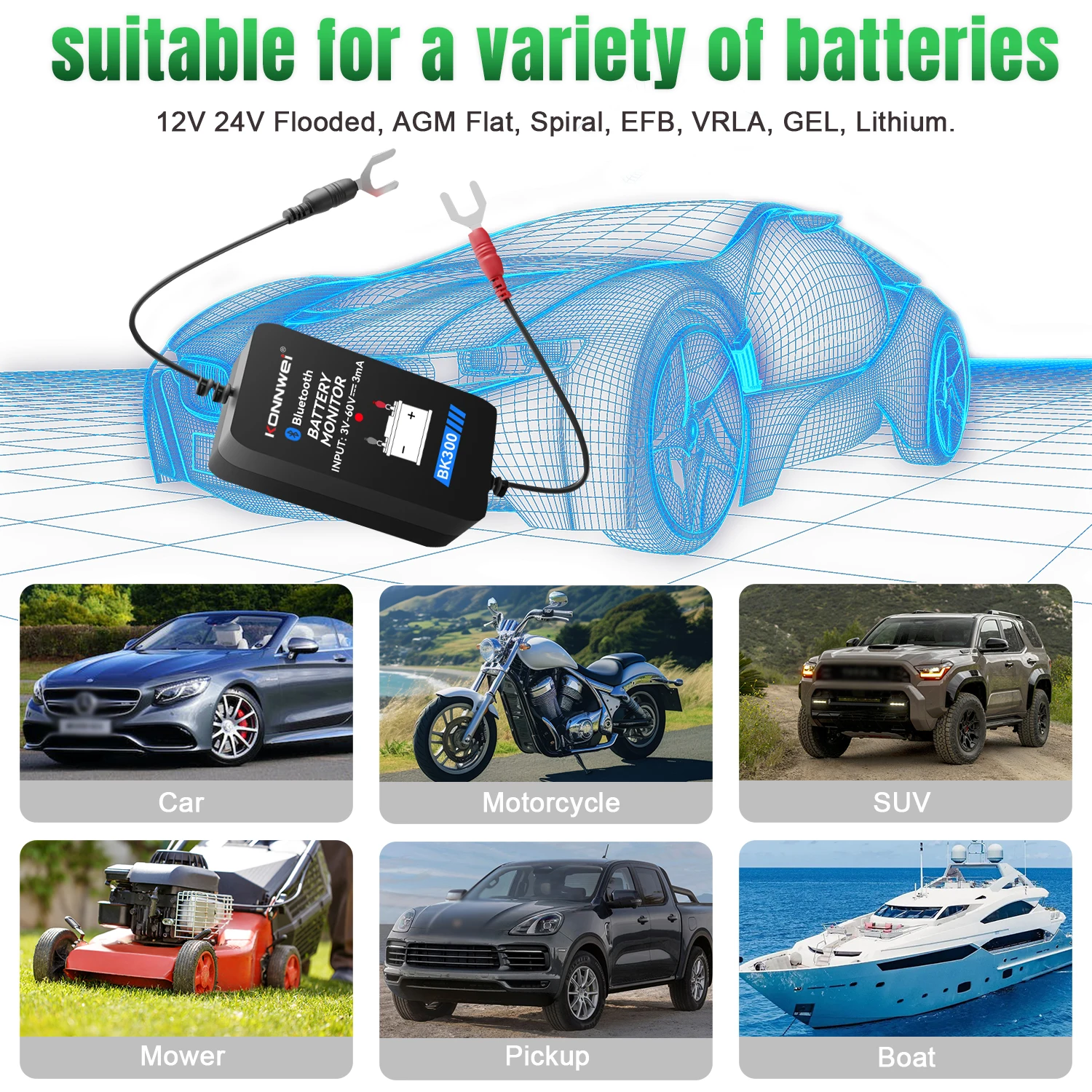 KONNWEI BK300 Lead Acid Starti - Battery Monitor Coulometer 리뷰 및 가격