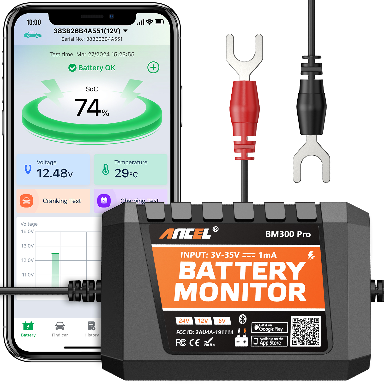 ANCEL BM300 Pro Battery  Teste - Battery Monitor Coulometer 리뷰 및 가격